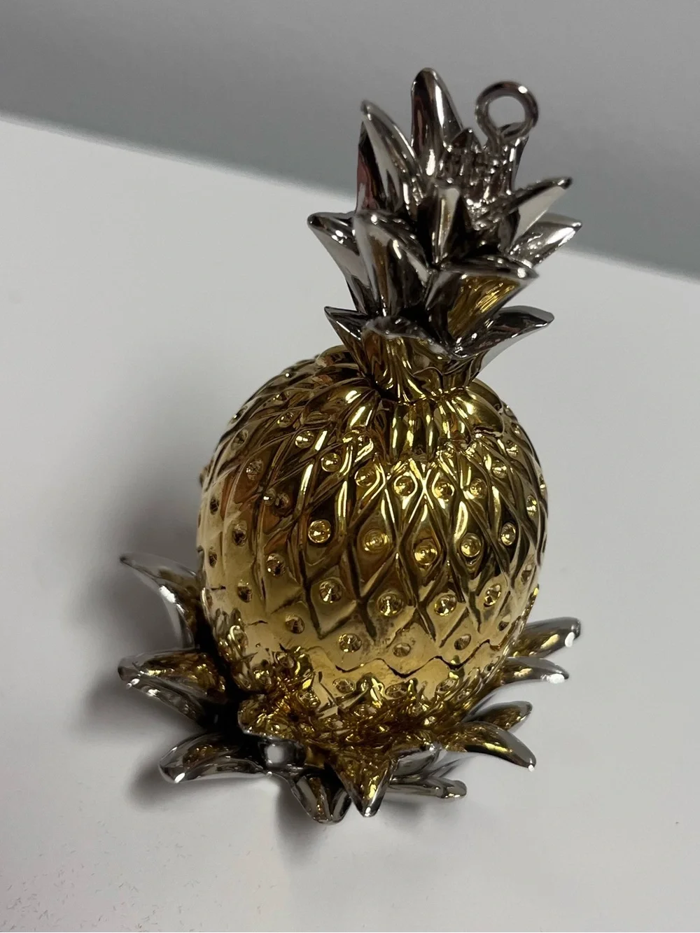 Lenox Williamsburg Pineapple Hospitality Trinket Box Tree Ornament Gold Silver